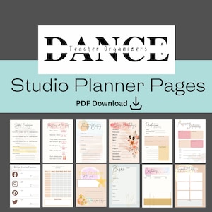 Studio Owner/Ballet Teacher Organizer, Dance Planner, Instant Download, PDFs, 15 Pages