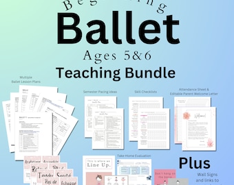 Beginner Ballet Lesson Plans, Dance Teacher Bundle, Planner Pages