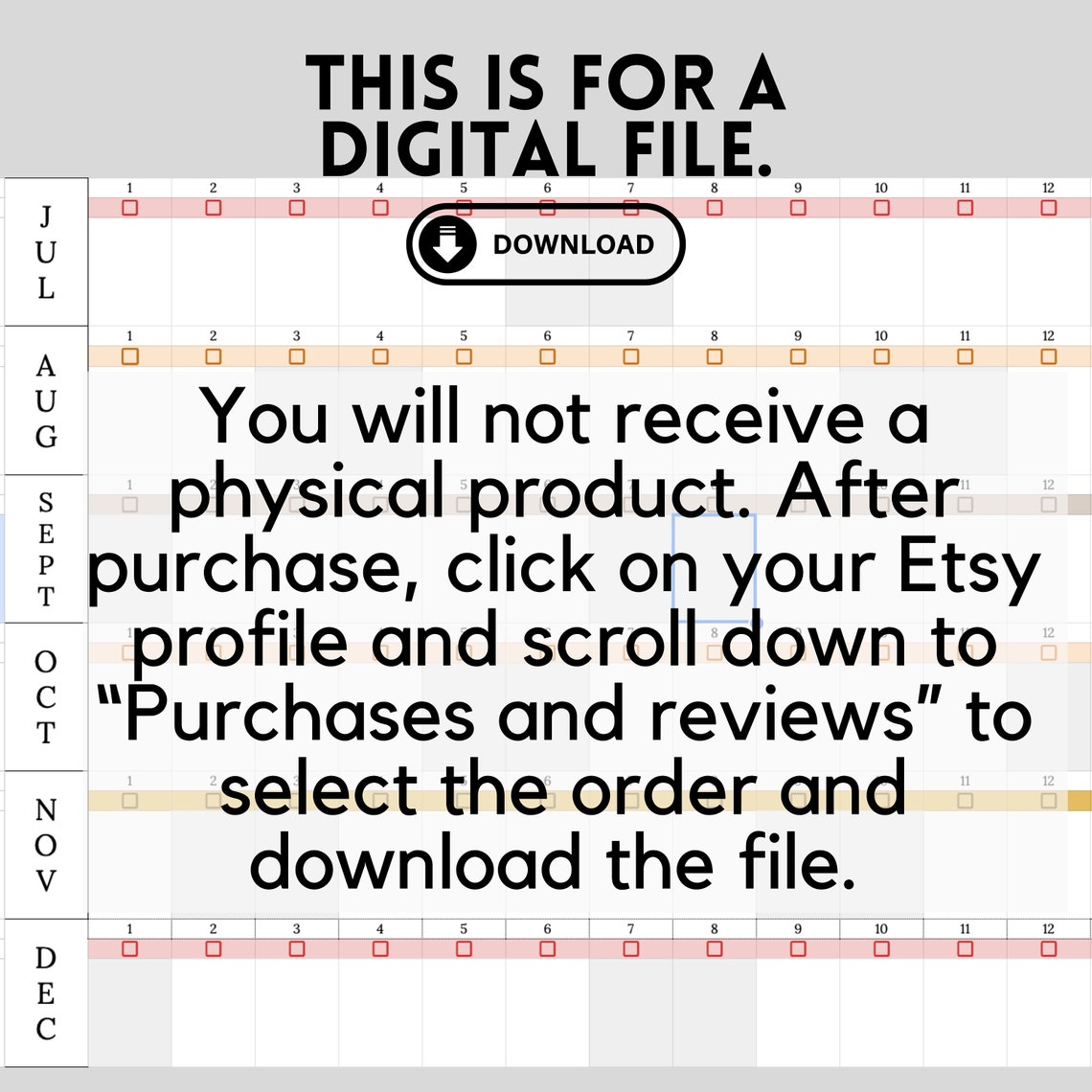 BIG 2025 Calendar Giant Digital Calendar Template Monthly Planner