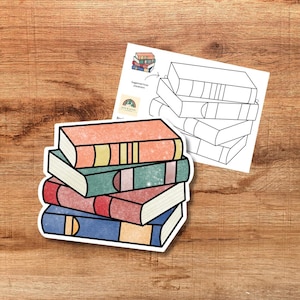 Bookstack Stained Glass Pattern, DIY Suncatcher (PDF Pattern)