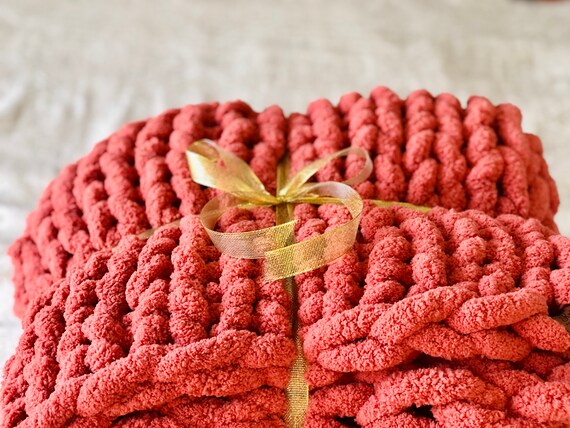 Orange chenille throw blanket 2025