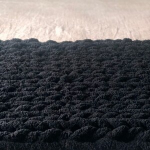 Black Chunky Plush Chenille Throw Blanket Vegan, hypoallergenic, solid, bulky, hand knitted, chenille yarn, kid/pet friendly, FREE SHIPPING image 4