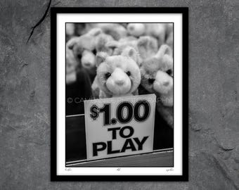 Black and White Boardwalk Games Wall Art | Seaside Heights NJ Photography | Jersey Shore Art Photography | Arcade Games | Beach House Decor