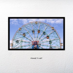 Digital Frame TV Art, Coney Island Art Photography, New York City Wall Decor, Aesthetic Room Decor, Modern Accents, Digital Download