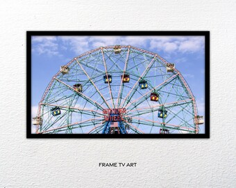 Digital Frame TV Art, Coney Island Art Photography, New York City Wall Decor, Aesthetic Room Decor, Modern Accents, Digital Download