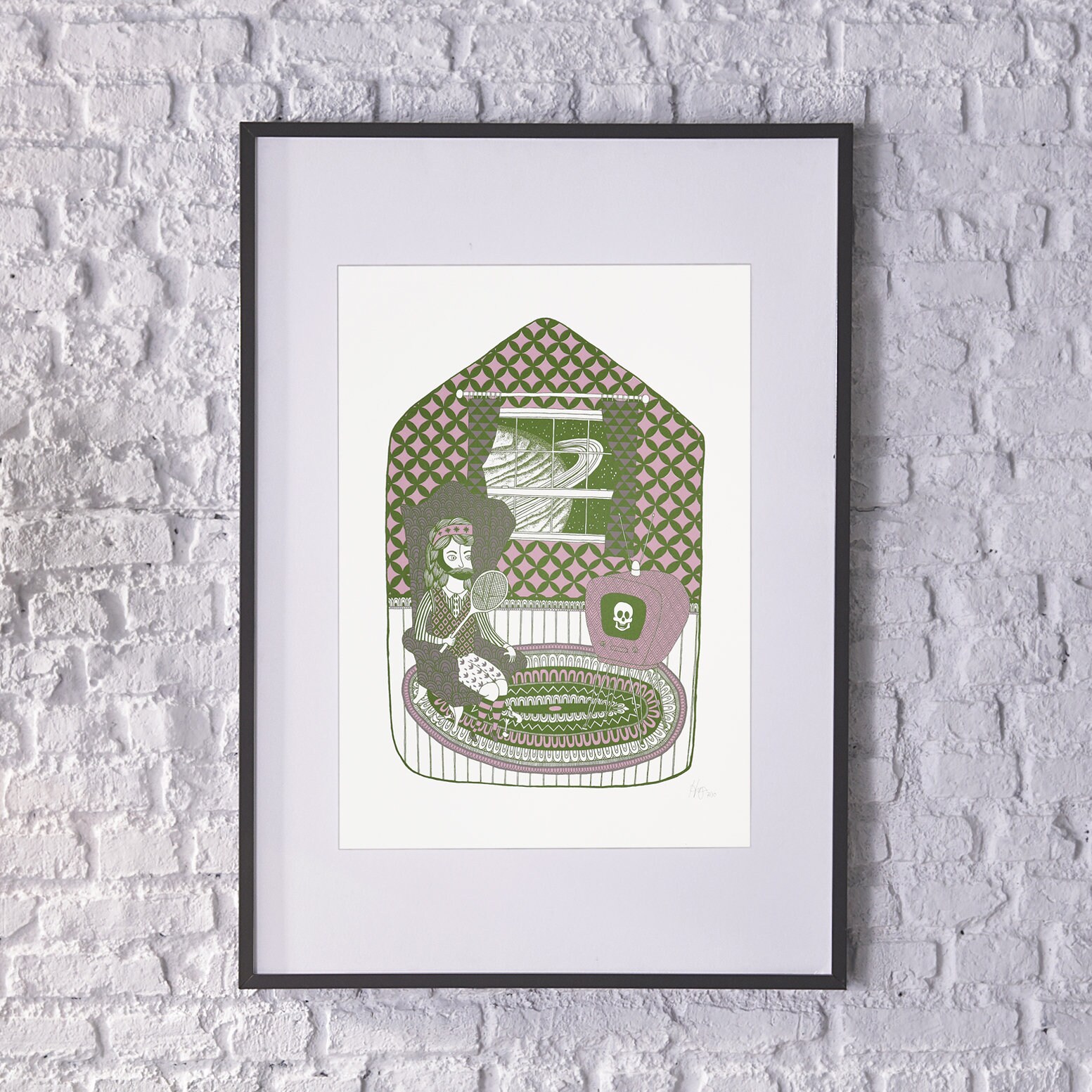 Infinite Jest, Bold Colourful Illustration, Screen Print, Folk Wall Art