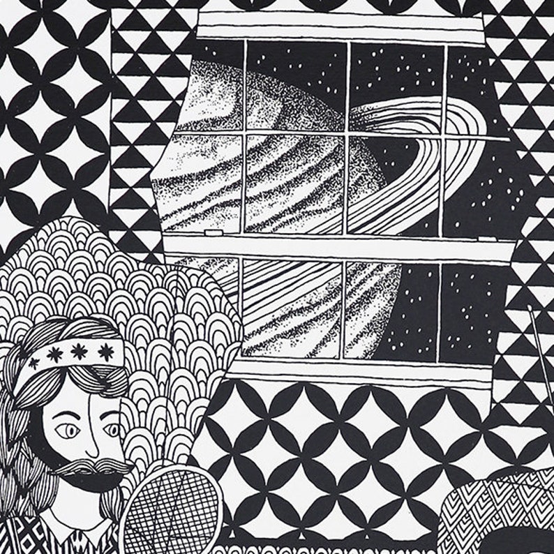 Infinite Jest Black and White Art Screen Print Intricate Etsy