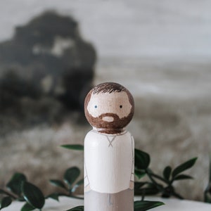 CUSTOM Man Wooden Peg Doll, Montessori, Wooden Toy
