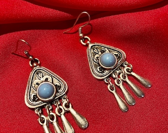 Cute dangling earrings with Central Asian patterns Kazakh, Kyrgyz, Uzbek, Turkmen. Have a taste of Silk Road in your collection.