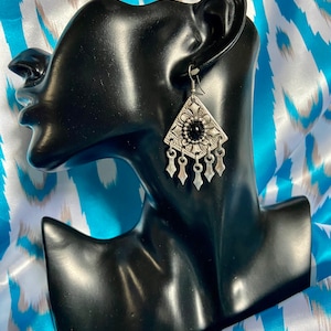 Vintage Kyrgyz Earrings: Handmade Central Asian Design