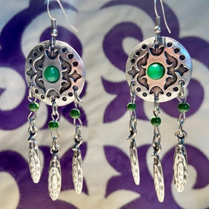 Kyrgyz Dangle Earrings: Central Asian Silk Road Design