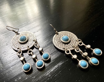 Brand new unique dangling earrings from ancient Silk Road! With Central Asian national patterns (Uzbek, Kazakh, Kyrgyz) Worldwide shipping!!