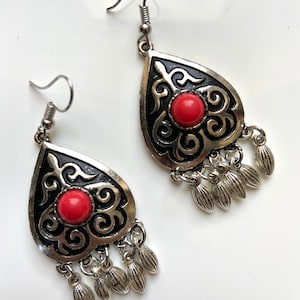 Central Asian Dangle Earrings: Silk Road Design