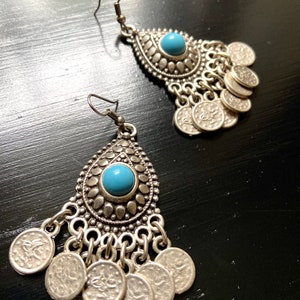 Silk Road Dangling Earrings: Central Asian Design