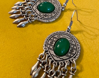 Beautiful unique new dangling earrings from ancient Silk Road with traditional Central Asian design. Unique gift for someone special!!!