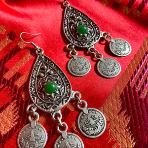 Kyrgyz Vintage Dangle Earrings: Central Asian Silk Road Design