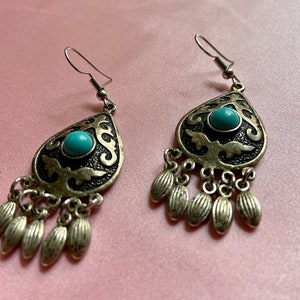 Silk Road Dangling Earrings: Central Asian Design