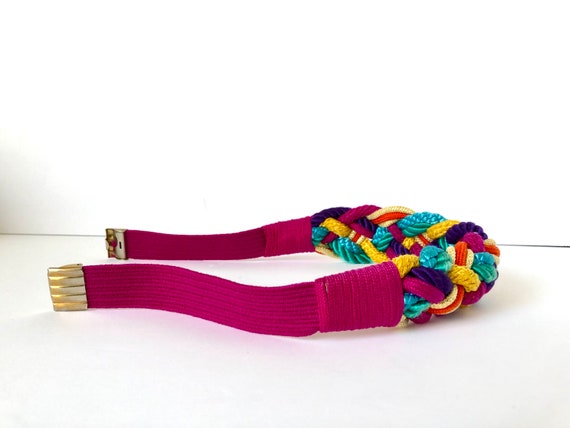 Vintage • 80’s • Belt • Braided • Vibrant • Rope … - image 7