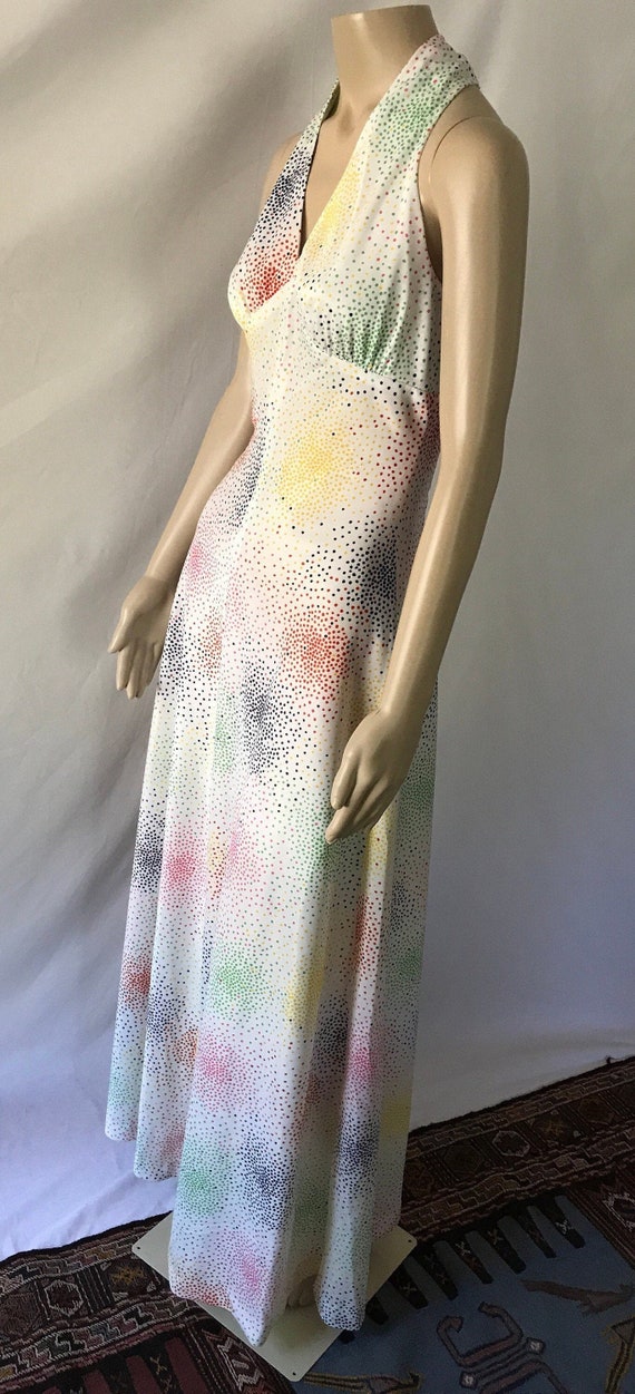 Vintage 60s DISCO Halter Top Dress White With Red - Etsy Singapore