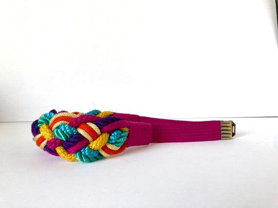 Vintage • 80’s • Belt • Braided • Vibrant • Rope … - image 6