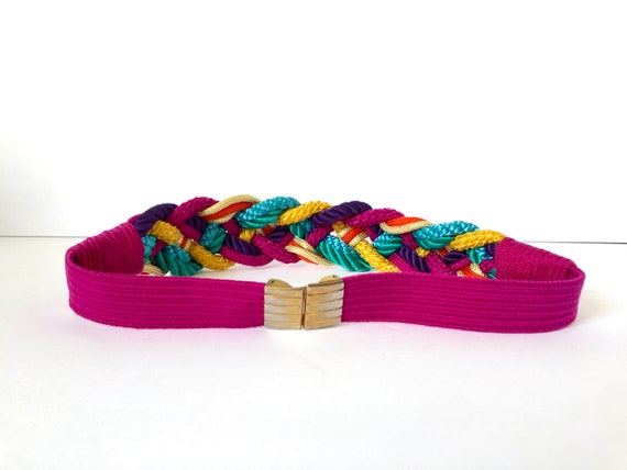 Vintage • 80’s • Belt • Braided • Vibrant • Rope … - image 4