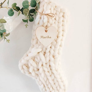 Jumbo Chunky Knit Christmas Stocking ~ Cream Wool, Home Gift