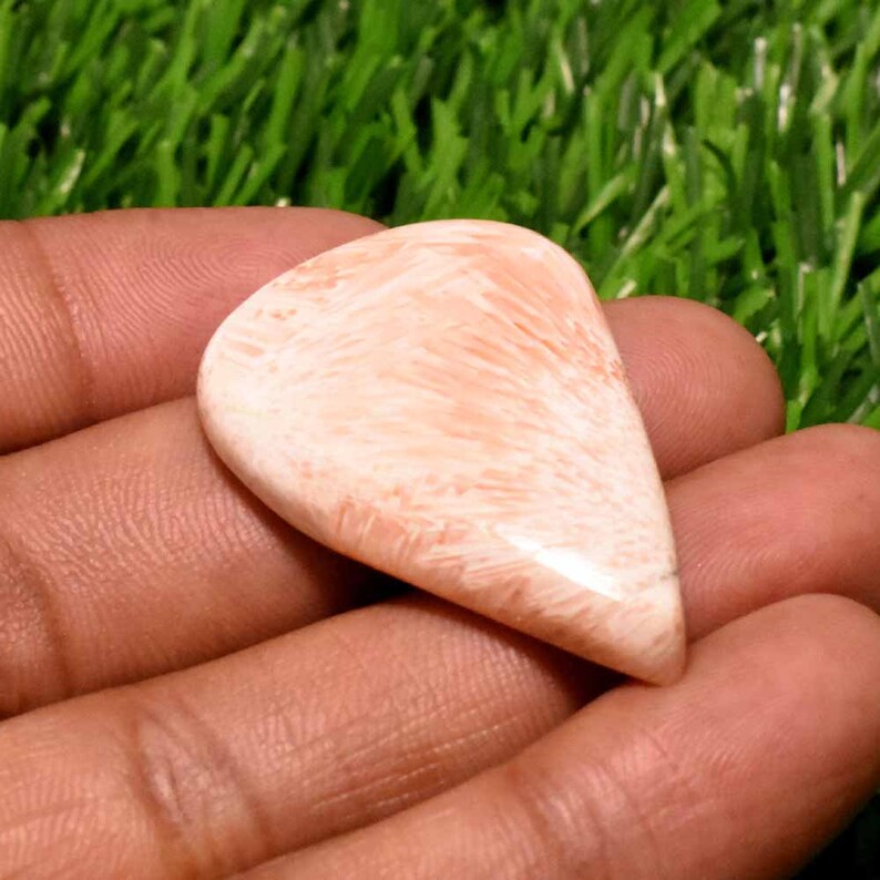 38.5 Cts 100/% Pink Scolecite Gemstone,Loose Scolecite Gemstone,Scolecite Jewelry Pink Scolecite Pendant Size 37x26x7 MM TP2091