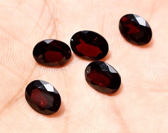 5 Pieces Faceted Natural Rhodolite 10 Cts Garnet Gemstone Top Quality Garnet 9x7 MM Oval Shape Faceted Garnet Gemstone T1154