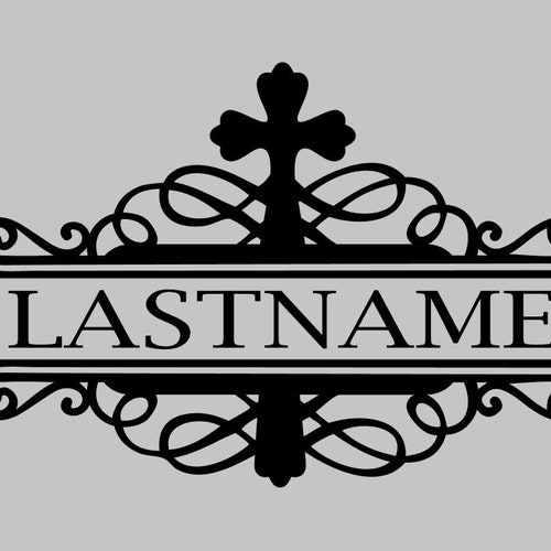 12 Personalized Family Wall Cross Decal Religious Wall Etsy