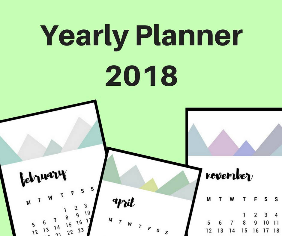 2018 Printable Calendar Etsy