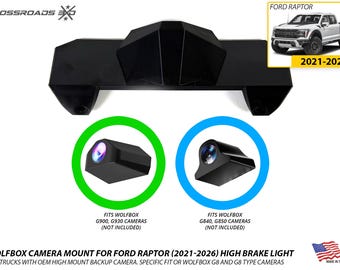 Ford Raptor Third Brake Light Wolfbox Pro Camera Mount (Fits F-150 with OEM backup camera)