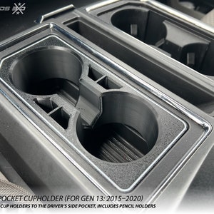 Cup Holders for Ford F-150 (2015-2020, Gen 13) Center Console New Updated Version