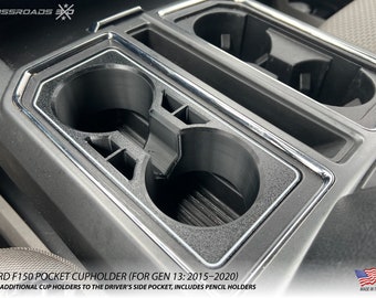 Cup Holders for Ford F-150 (2015-2020, Gen 13) Center Console New Updated Version