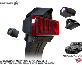 Jeep JK Wrangler Third Brake Light Camera Mount for Wolfbox G8, WDR, G9, & Cube Type cameras