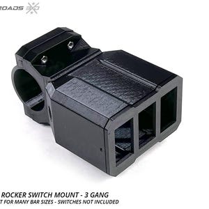 Overhead-Mounted Switch Panel, 3-Gang for Mount on any Round Roll Bar (SXS, Jeep, RZR, Pioneer, etc)