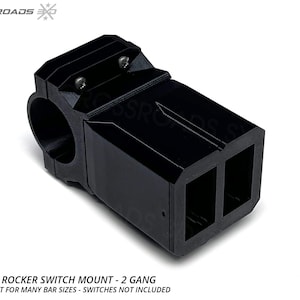 Overhead-Mounted Switch Panel, 2-Gang for Mount on any Round Roll Bar (SXS, Jeep, RZR, Pioneer, etc)