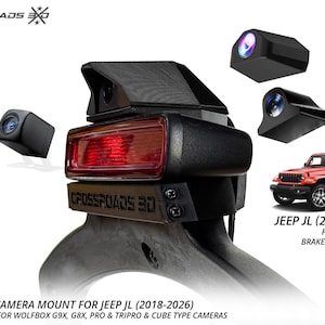 Jeep Wrangler JL 2018-2026 Brake Light Camera Mount Wolfbox G900 G800, Cube Type Cameras