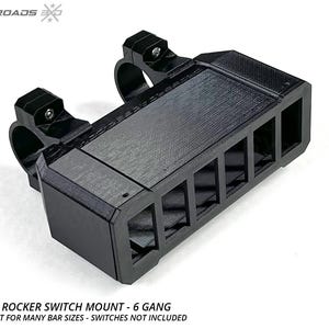 Overhead-Mounted Switch Panel, 6-Gang for Mount on any Round Roll Bar (SXS, Jeep, RZR, Pioneer, etc)