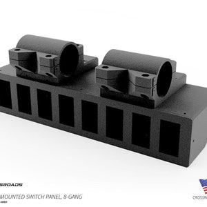 Overhead-Mounted Switch Panel, 8-Gang for Mount on any Round Roll Bar (SXS, Jeep, RZR, Pioneer, etc)