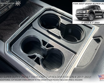 Cup Holder insert for Ford Super Duty F250, F350, F450 (2017-2022) Center Console