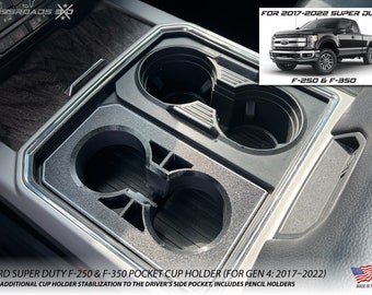 Custom Dual Cup Holder For 1973-1979 Ford F100 F150 F250 F350 Truck – Easy Install Black