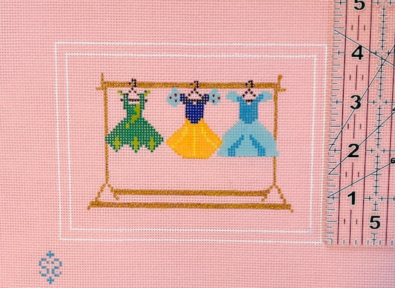 Needlepoint Disney Princess Costume Closet Ornament Door Hanger