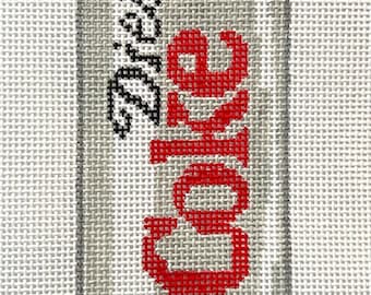 Needlepoint Diet Coke Canvas Christmas Kitchen Ornament Pillow Art 13 count
