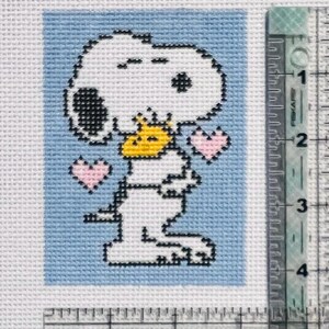 Needlepoint Snoopy Valentine Woodstock Ornament Gift 13 count Zweigart canvas bild 2