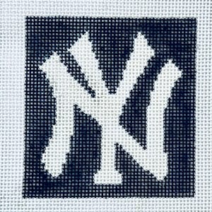 Needlepoint NYC NY New York Baseball Yankees Canvas Ornament Patch 13 count
