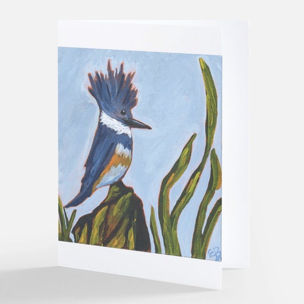 Blank Greeting Card Belted Kingfisher Greeting Card All Occassion Blank Greeting Card King Fisher Greeting Card Michigan Bird Blank  Card