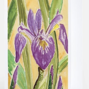 Blank Greeting Card Floral Watercolor Greeting Card All Occassion Blank Greeting Card Iris Greeting Card Flower Purple Blank Greeting Card
