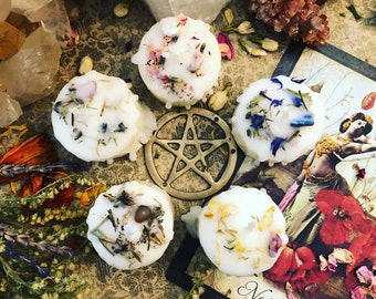 ELEMENTARES Ritualkerzen SET (5) Teelicht/Votive Geist/Erde/Luft/Feuer/Wasser