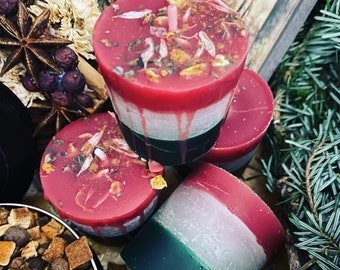 Winter Solstice / Yule layered votives