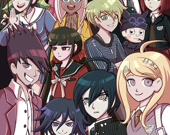 DR V3 poster, Shuichi Saihara, Kokichi Ouma, Kaito K1-B0 Rantaro Gonta gokuhara Ryoma Hoshi Korekiyo Shinguji kaede angie tenko